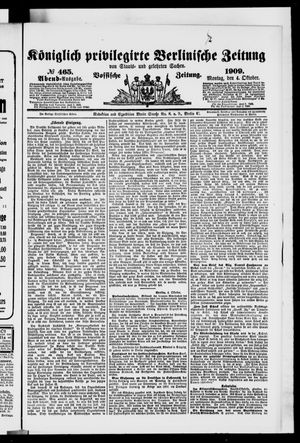 Königlich privilegirte Berlinische Zeitung von Staats- und gelehrten Sachen vom 04.10.1909