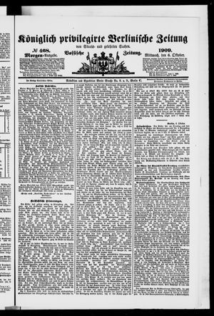 Königlich privilegirte Berlinische Zeitung von Staats- und gelehrten Sachen on Oct 6, 1909