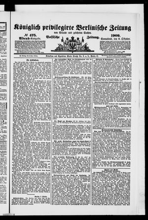 Königlich privilegirte Berlinische Zeitung von Staats- und gelehrten Sachen vom 09.10.1909