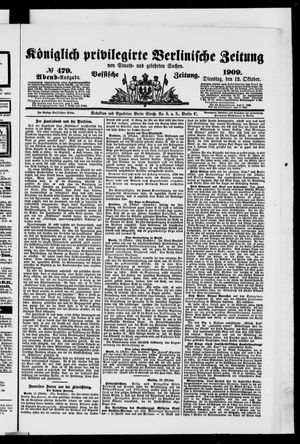 Königlich privilegirte Berlinische Zeitung von Staats- und gelehrten Sachen vom 12.10.1909