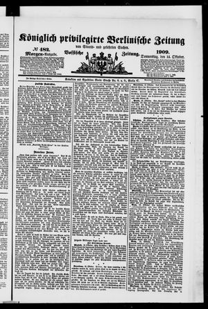 Königlich privilegirte Berlinische Zeitung von Staats- und gelehrten Sachen vom 14.10.1909