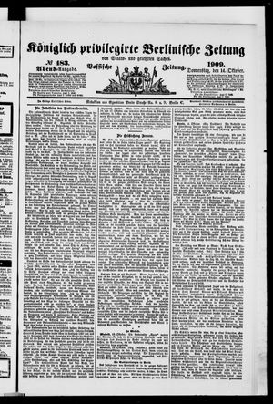 Königlich privilegirte Berlinische Zeitung von Staats- und gelehrten Sachen vom 14.10.1909