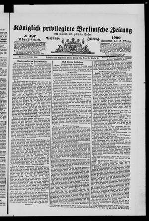 Königlich privilegirte Berlinische Zeitung von Staats- und gelehrten Sachen vom 16.10.1909