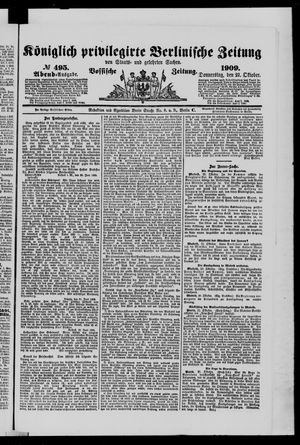 Königlich privilegirte Berlinische Zeitung von Staats- und gelehrten Sachen vom 21.10.1909