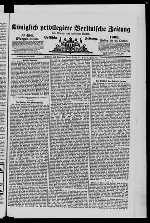 Königlich privilegirte Berlinische Zeitung von Staats- und gelehrten Sachen vom 22.10.1909