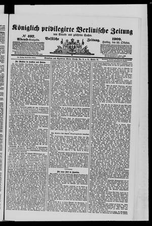 Königlich privilegirte Berlinische Zeitung von Staats- und gelehrten Sachen vom 22.10.1909