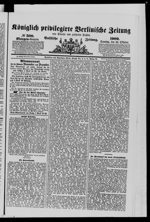 Königlich privilegirte Berlinische Zeitung von Staats- und gelehrten Sachen vom 24.10.1909