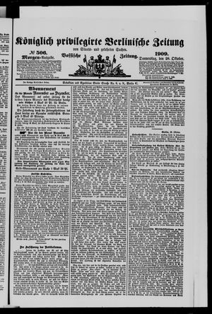 Königlich privilegirte Berlinische Zeitung von Staats- und gelehrten Sachen vom 28.10.1909