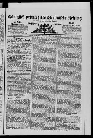 Königlich privilegirte Berlinische Zeitung von Staats- und gelehrten Sachen vom 29.10.1909