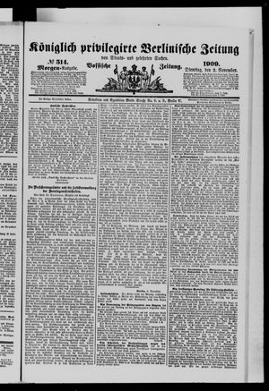 Königlich privilegirte Berlinische Zeitung von Staats- und gelehrten Sachen vom 02.11.1909