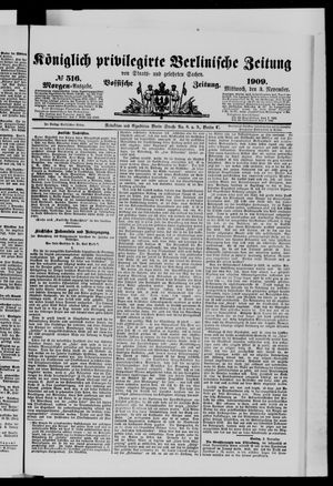 Königlich privilegirte Berlinische Zeitung von Staats- und gelehrten Sachen on Nov 3, 1909