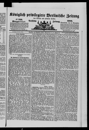 Königlich privilegirte Berlinische Zeitung von Staats- und gelehrten Sachen vom 06.11.1909