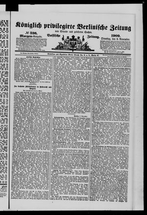 Königlich privilegirte Berlinische Zeitung von Staats- und gelehrten Sachen vom 09.11.1909
