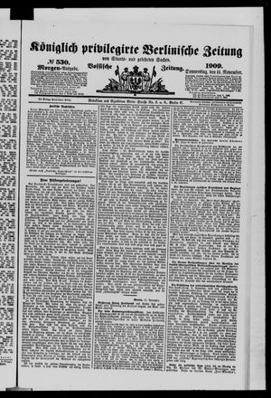 Königlich privilegirte Berlinische Zeitung von Staats- und gelehrten Sachen vom 11.11.1909