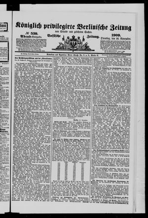 Königlich privilegirte Berlinische Zeitung von Staats- und gelehrten Sachen vom 16.11.1909