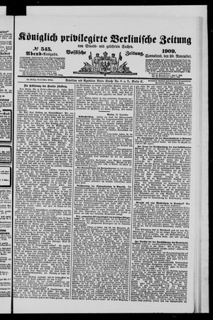 Königlich privilegirte Berlinische Zeitung von Staats- und gelehrten Sachen vom 20.11.1909