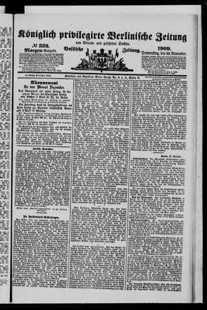 Königlich privilegirte Berlinische Zeitung von Staats- und gelehrten Sachen vom 25.11.1909