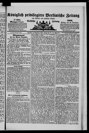 Königlich privilegirte Berlinische Zeitung von Staats- und gelehrten Sachen vom 26.11.1909