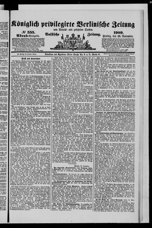 Königlich privilegirte Berlinische Zeitung von Staats- und gelehrten Sachen vom 26.11.1909