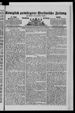 Königlich privilegirte Berlinische Zeitung von Staats- und gelehrten Sachen vom 27.11.1909