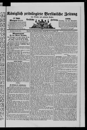 Königlich privilegirte Berlinische Zeitung von Staats- und gelehrten Sachen vom 30.11.1909