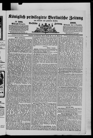 Königlich privilegirte Berlinische Zeitung von Staats- und gelehrten Sachen vom 01.12.1909