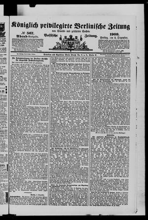 Königlich privilegirte Berlinische Zeitung von Staats- und gelehrten Sachen vom 03.12.1909