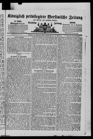 Königlich privilegirte Berlinische Zeitung von Staats- und gelehrten Sachen vom 04.12.1909