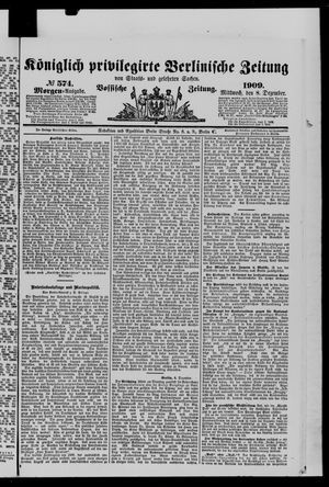 Königlich privilegirte Berlinische Zeitung von Staats- und gelehrten Sachen vom 08.12.1909