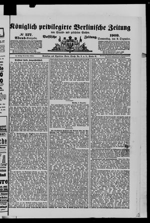 Königlich privilegirte Berlinische Zeitung von Staats- und gelehrten Sachen vom 09.12.1909