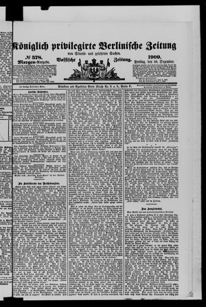 Königlich privilegirte Berlinische Zeitung von Staats- und gelehrten Sachen vom 10.12.1909