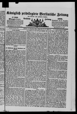 Königlich privilegirte Berlinische Zeitung von Staats- und gelehrten Sachen on Dec 11, 1909