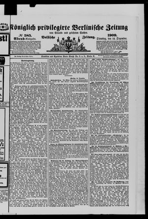 Königlich privilegirte Berlinische Zeitung von Staats- und gelehrten Sachen vom 14.12.1909