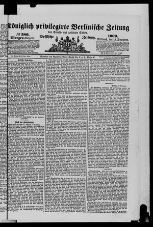 Königlich privilegirte Berlinische Zeitung von Staats- und gelehrten Sachen vom 15.12.1909