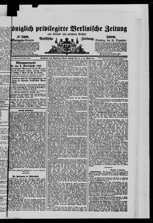 Königlich privilegirte Berlinische Zeitung von Staats- und gelehrten Sachen vom 21.12.1909