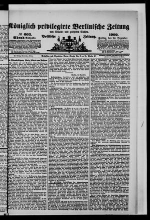 Königlich privilegirte Berlinische Zeitung von Staats- und gelehrten Sachen vom 24.12.1909