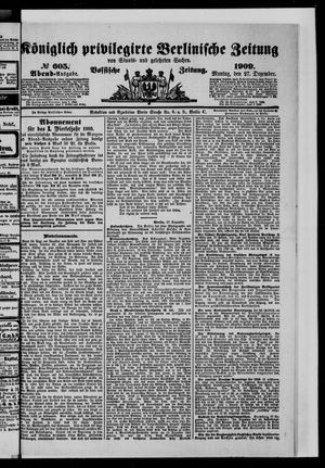 Königlich privilegirte Berlinische Zeitung von Staats- und gelehrten Sachen vom 27.12.1909