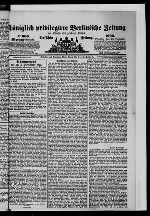 Königlich privilegirte Berlinische Zeitung von Staats- und gelehrten Sachen vom 28.12.1909
