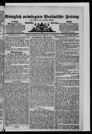 Königlich privilegirte Berlinische Zeitung von Staats- und gelehrten Sachen vom 30.12.1909
