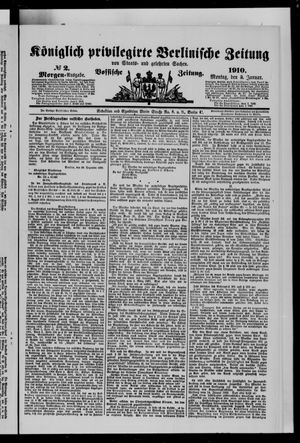Königlich privilegirte Berlinische Zeitung von Staats- und gelehrten Sachen on Jan 3, 1910