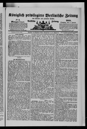 Königlich privilegirte Berlinische Zeitung von Staats- und gelehrten Sachen on Jan 4, 1910