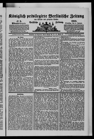 Königlich privilegirte Berlinische Zeitung von Staats- und gelehrten Sachen vom 04.01.1910
