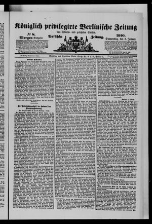 Königlich privilegirte Berlinische Zeitung von Staats- und gelehrten Sachen vom 06.01.1910