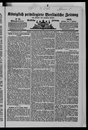 Königlich privilegirte Berlinische Zeitung von Staats- und gelehrten Sachen vom 07.01.1910