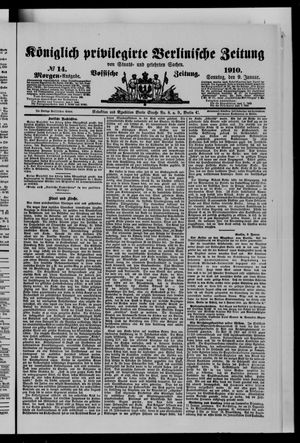 Königlich privilegirte Berlinische Zeitung von Staats- und gelehrten Sachen on Jan 9, 1910