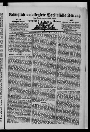 Königlich privilegirte Berlinische Zeitung von Staats- und gelehrten Sachen vom 12.01.1910