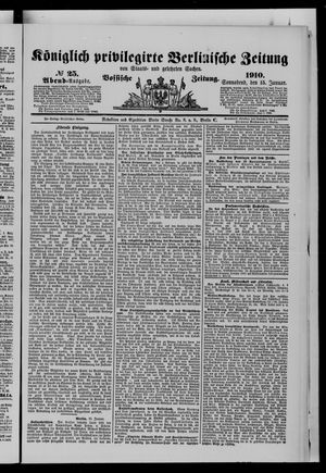 Königlich privilegirte Berlinische Zeitung von Staats- und gelehrten Sachen on Jan 15, 1910