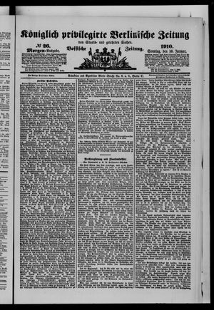 Königlich privilegirte Berlinische Zeitung von Staats- und gelehrten Sachen on Jan 16, 1910