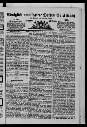 Königlich privilegirte Berlinische Zeitung von Staats- und gelehrten Sachen vom 19.01.1910