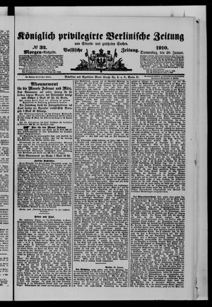 Königlich privilegirte Berlinische Zeitung von Staats- und gelehrten Sachen vom 20.01.1910